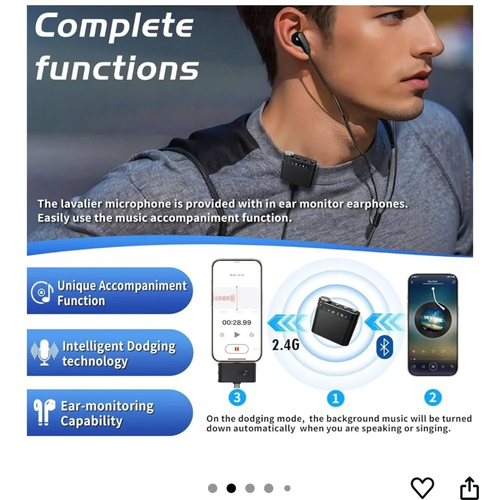 New M9 Wireless Lavalier Microphone